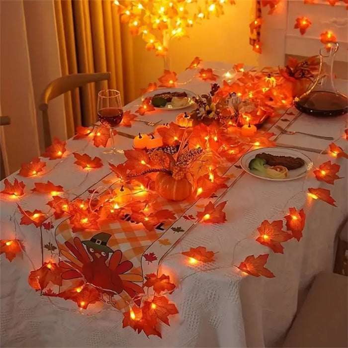 Maple Leaf Garland Lights