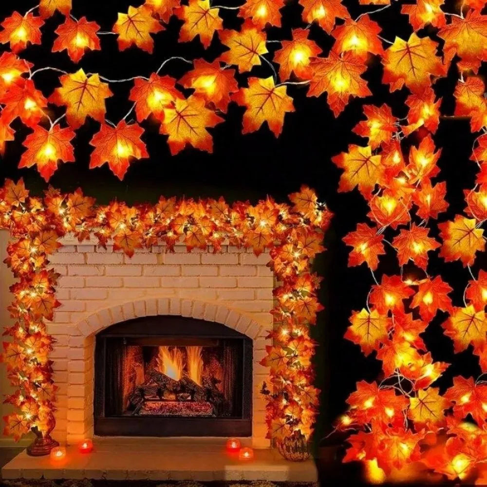 Maple Leaf Garland Lights